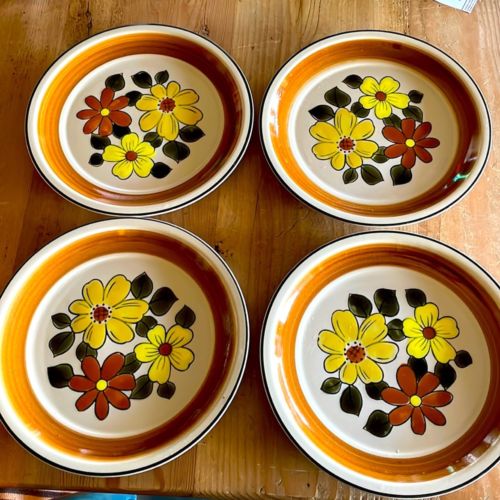 Four Vintage Daisy Vale Dinner Plates